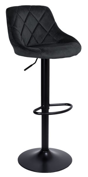 Breakfast Bar Stool Velvet Black color Carousel 1