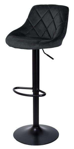 Breakfast Bar Stool Velvet Black color Carousel 2