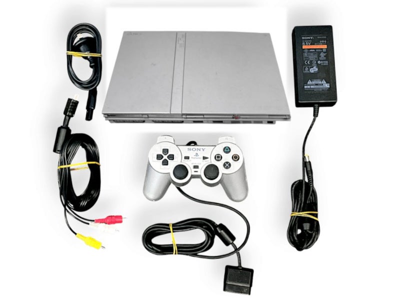 PS2 Slim SILVER Console + Genuine Controller Carousel 1