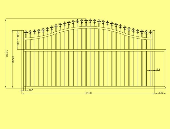 Aluminum Sliding Gate 3.5M W, 1.5 & 1.8M H (SL21) Carousel 2