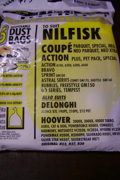 NILFISK VACUUM BAGS FOR SPRINT,ACTION, BRAVO + HOOVER X 5 + FILTER Carousel 1