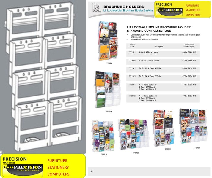 Lit Loc Wall Mount Brochure Holder@PRECISION Carousel 1