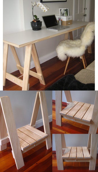 Trestle Legs For Desk With Wooden Shelf Trade Me