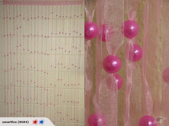 Door Curtains with Beads - Light Pink Carousel 1