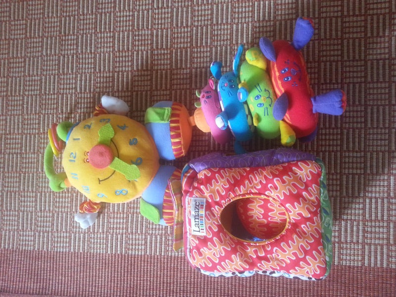 Lamaze fabric shape sorter +size sort +tolo clock Carousel 1