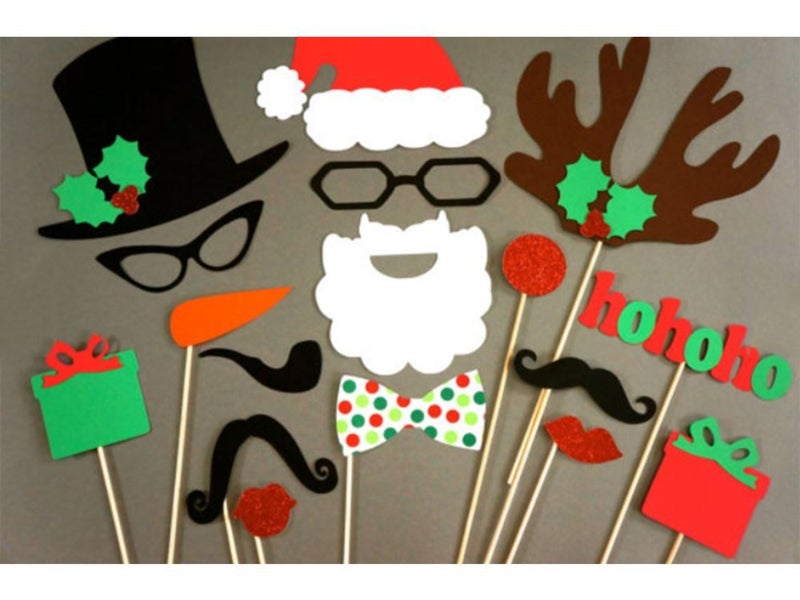 Christmas Photo Booth Props - 17 piece set Carousel 1