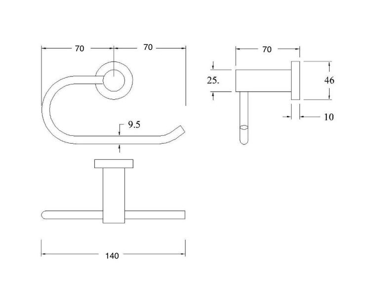 SALE Paper Holder Round/Square In Chrome On Brass - Lennox Bathroom Carousel 2