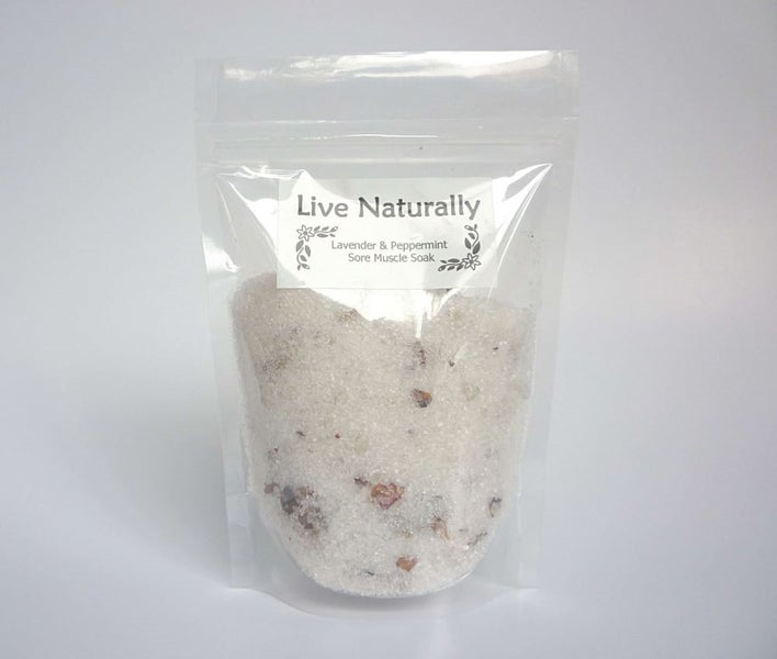 Lavender Peppermint Sore Muscle Soak 100% Natural Carousel 1