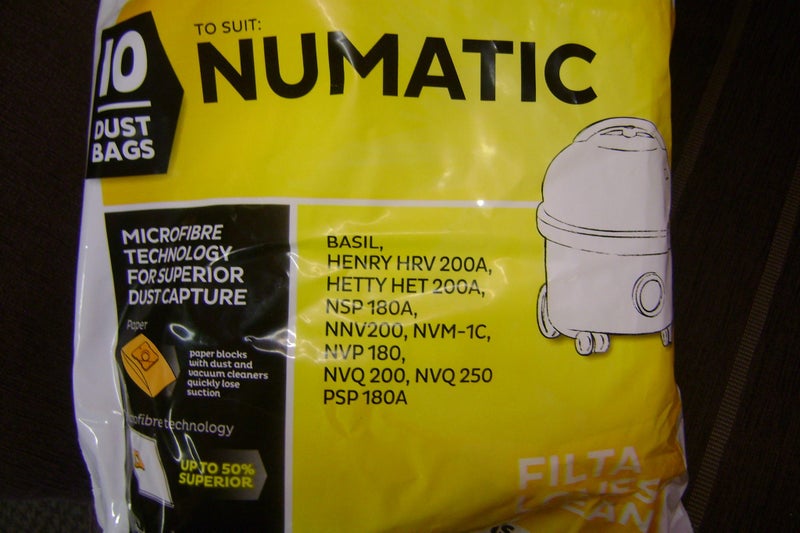 NUMATIC, HENRY ETC VACUUM BAGS PKT OF 10! Carousel 1