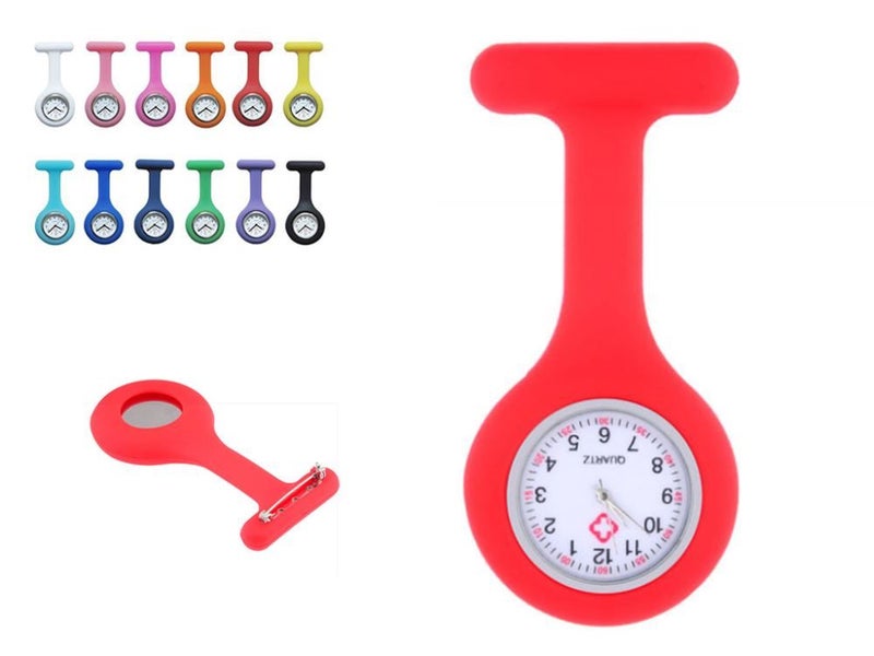 Nurse Brooch / Fob Watch, Red Carousel 1