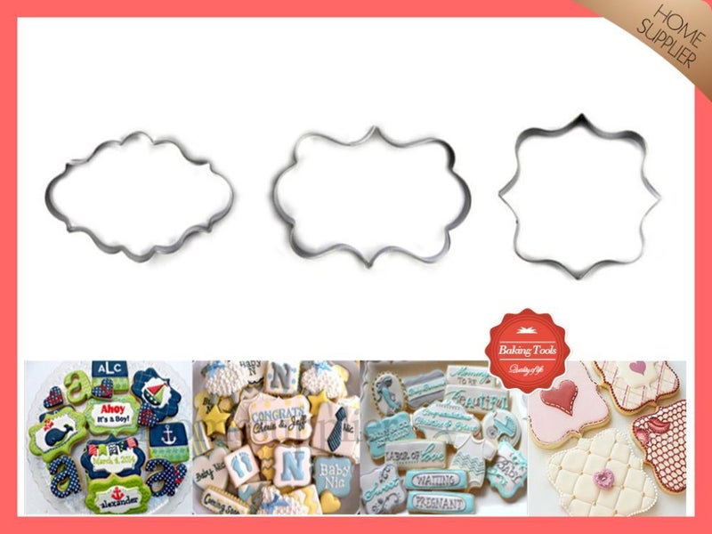 3 Pcs Cookie Cutter Oval Square Rectangle mould Carousel 1