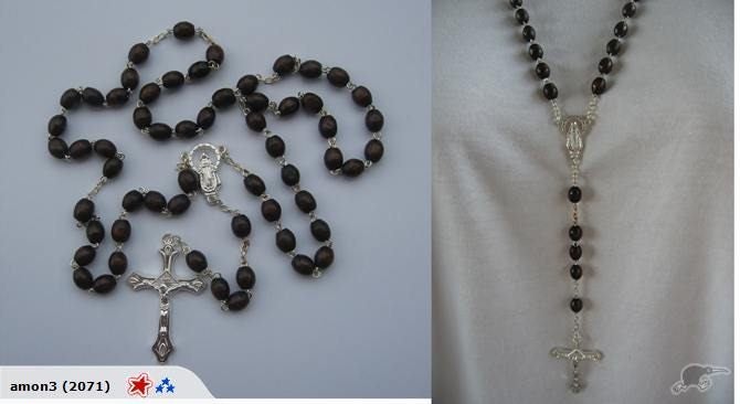 Wooden Rosary- Dark Brown with oval beads Carousel 1