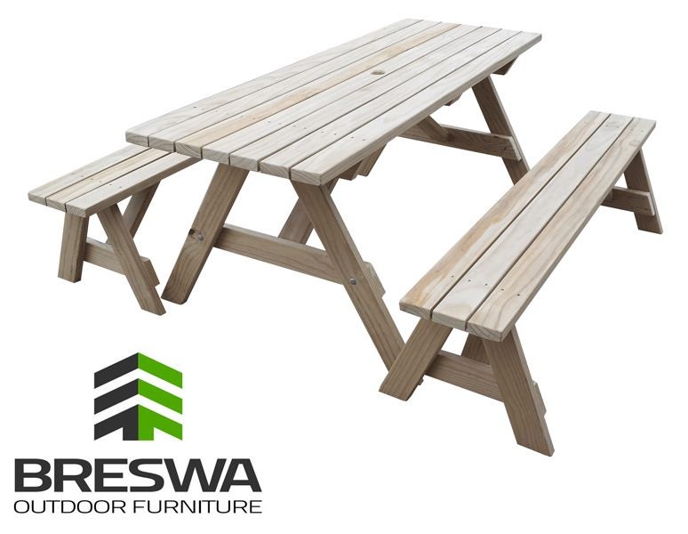 Table & 2x Benches - 1.8m (1800mm Ranch Series) Carousel 1