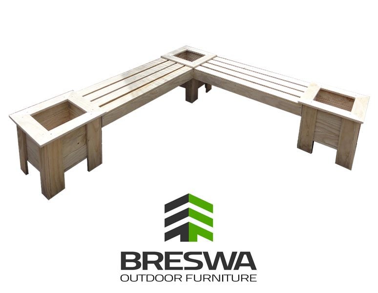 L-SHAPE Corner Planter Boxes + Seat Combo ORIGINAL Carousel 1