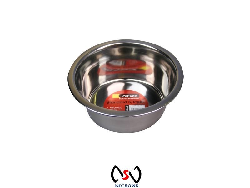 Pet One Dog Bowl - Standard Steel Bowl 750ml Carousel 1