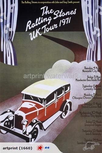 The Rolling Stones 1971 UK Tour Laminated Poster Carousel 1
