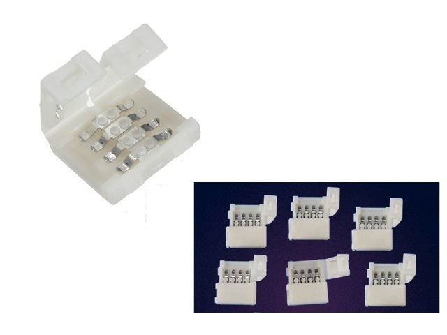 5x 10mm 4pin 5050 RGB Solderless LED strip Joiner Connector Carousel 1