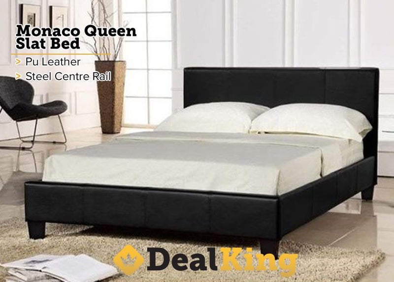 Monaco Queen Pu Leather Bed Black 225 Trade Me Monaco Queen Pu Leather Bed Black 225 Trade Me