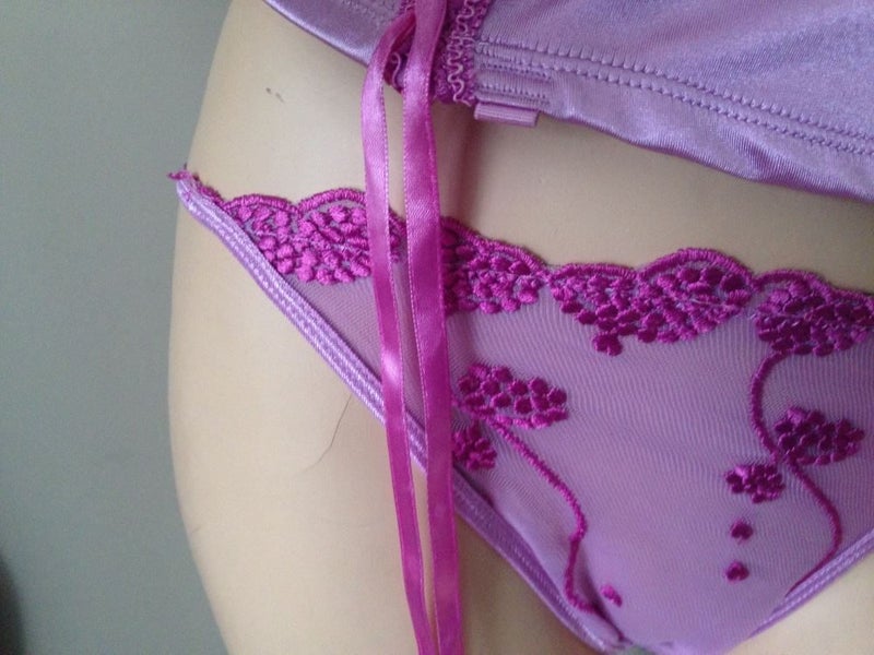 16c purple bustier & brief SATIN can be strapless Carousel 3