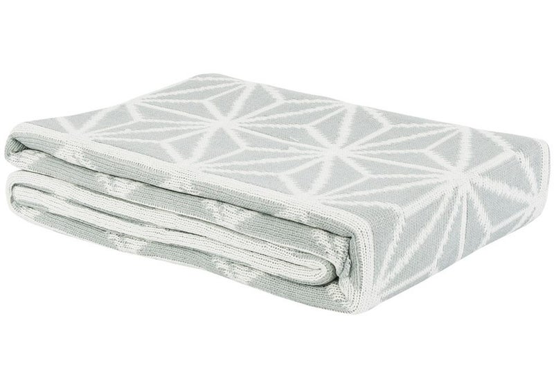Throw - Geo Knit - Grey/White Carousel 1