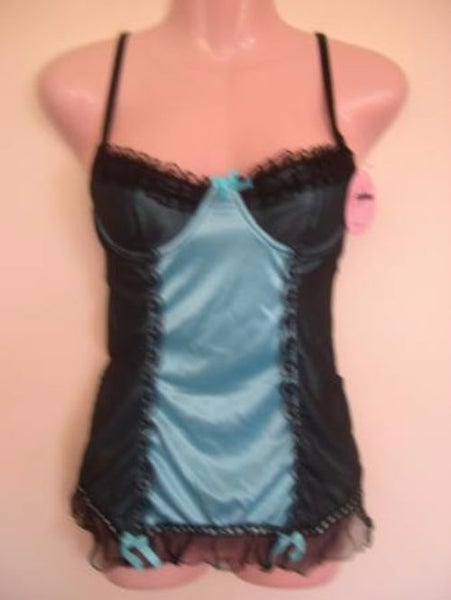 MEDIUM satin Baby-doll bustier style COBALT BLUE Carousel 1