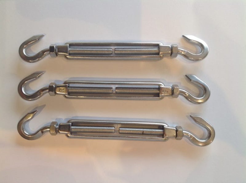 3 x 8mm Turnbuckles Hook/Hook in Stainless Steel Carousel 1