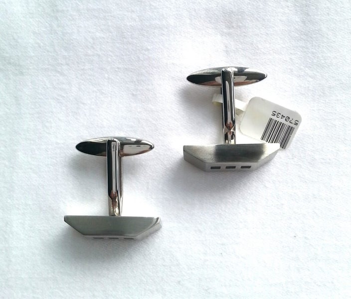 Mens Rectangular Stainless Steel Cufflinks Carousel 4