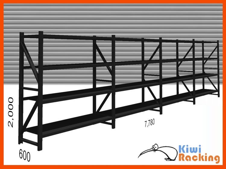 4000KG Black Steel Shelving Racking 8mx 2mx 0.6 Carousel 2