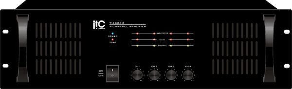 4 x 240 w per channel PUBLIC ADDRESS amplifier 70+100v + 4-16 ohm output. Carousel 1