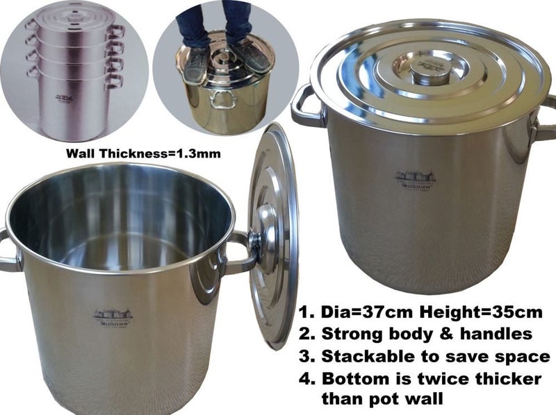 Stock Pot 30L (L) S/S Kettle Stockpot Brewing Beer dia=37cm Carousel 1