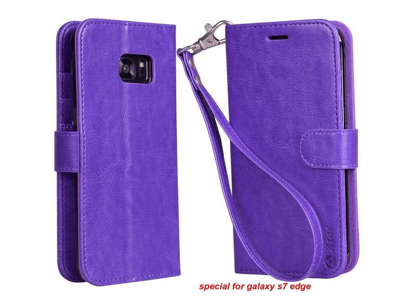 Galaxy S7 edge vintage fine leather wallet case Carousel 2