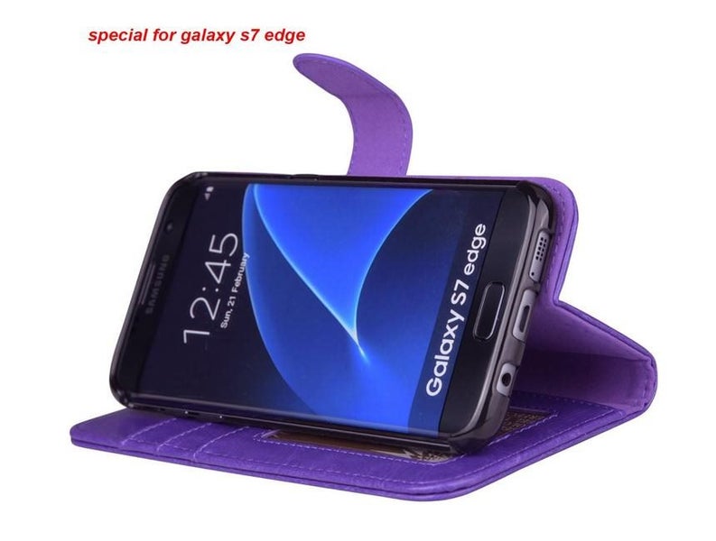 Galaxy S7 edge vintage fine leather wallet case Carousel 5