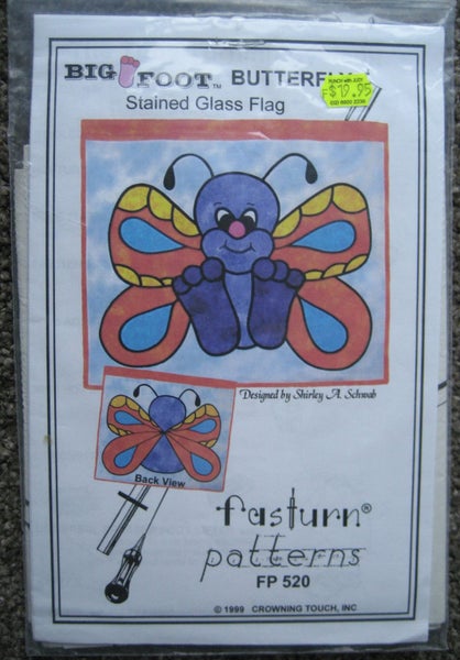 New BUTTERFLY Stained Glass QUILT Flag PATTERN Carousel 1