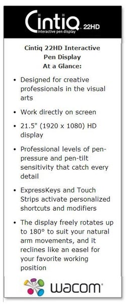 Wacom CINTIQ 22HD Pen Display - Graphics Monitor Carousel 13