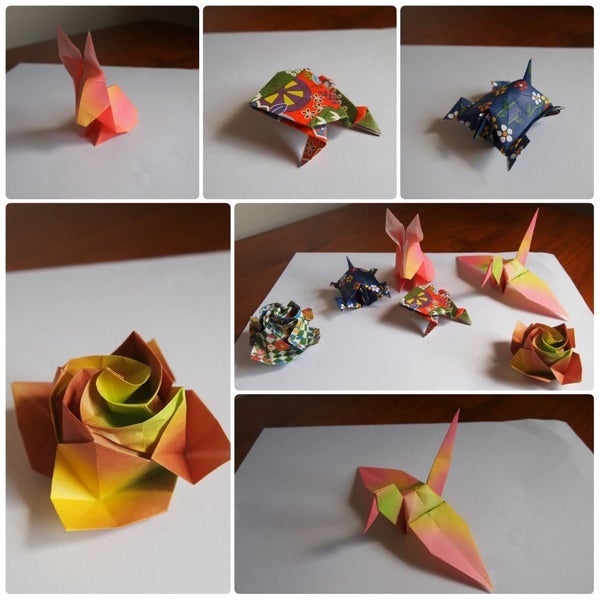 High Quality Origami Bunny Frog Turtle Rose Crane Carousel 1