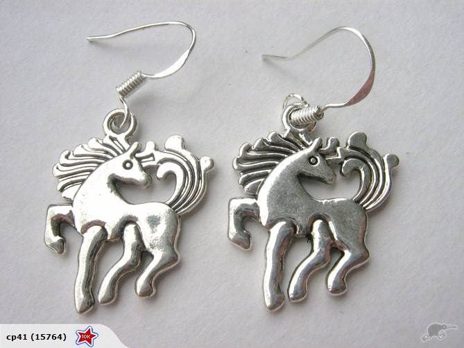 Unusual Tibetan Silver Horse Sterling Silver 925 Hook Earrings Carousel 1