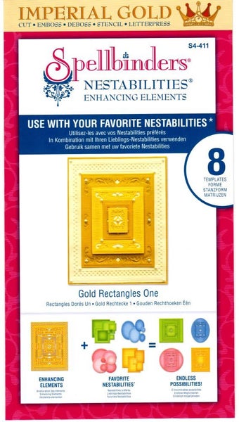 Spellbinders Nestabilities Enhancing Elements - Gold Rectangles One S4-411 Carousel 1