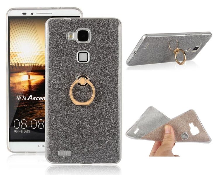 HUAWEI MATE 7 Soft tpu Bling Kickstand Case with Ring Rotary Metal Mount Carousel 1