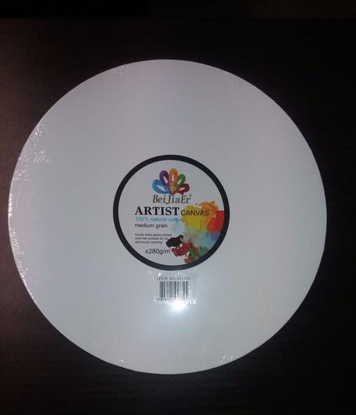 CANVAS ARTIST CANVAS ROUND 300MM set of 2 Carousel 1