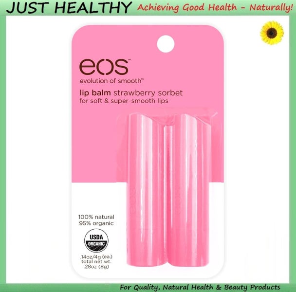 EOS LIP BALM STICK 2-PK - STRAWBERRY - GENUINE Carousel 1