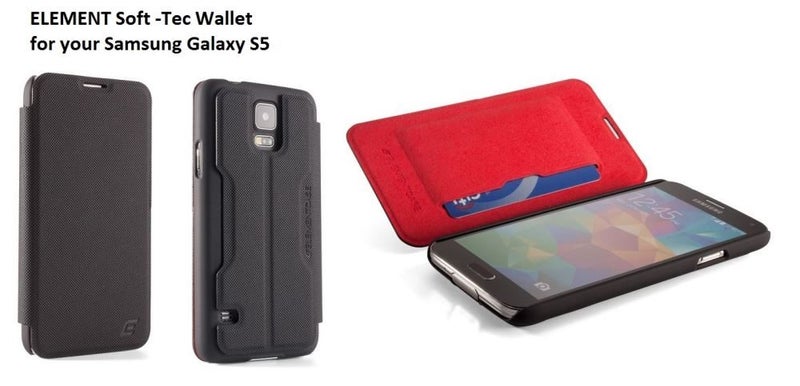 iPhone 5S Element Case Soft-Tec Au Wallet BLACK RED Carousel 1