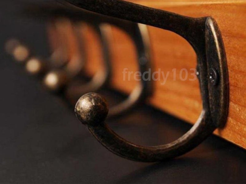 8 x Classic Antique Style Double Coat Hook - Large Carousel 1