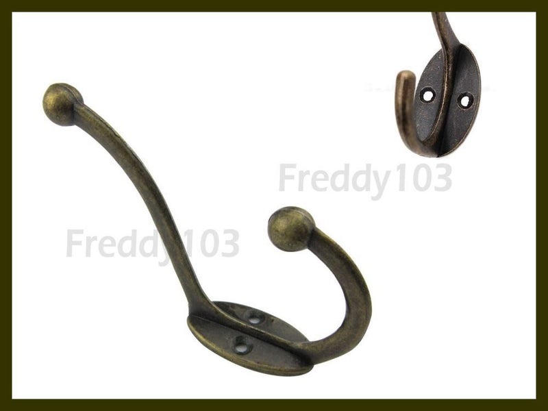 8 x Classic Antique Style Double Coat Hook - Large Carousel 2