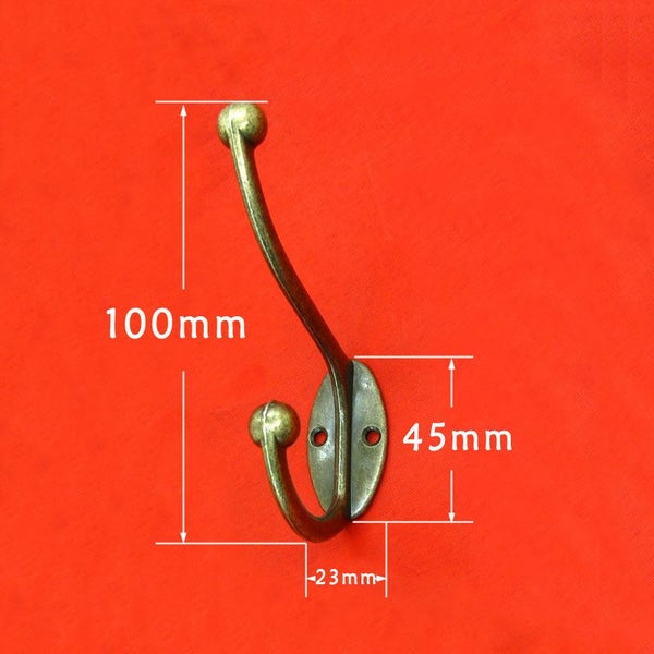 8 x Classic Antique Style Double Coat Hook - Large Carousel 3