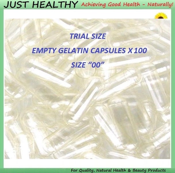 TRIAL SIZE DOUBLE "00" GELATIN - 100 EMPTY CAPS - MANUFACTURER SEALED PACKS Carousel 1