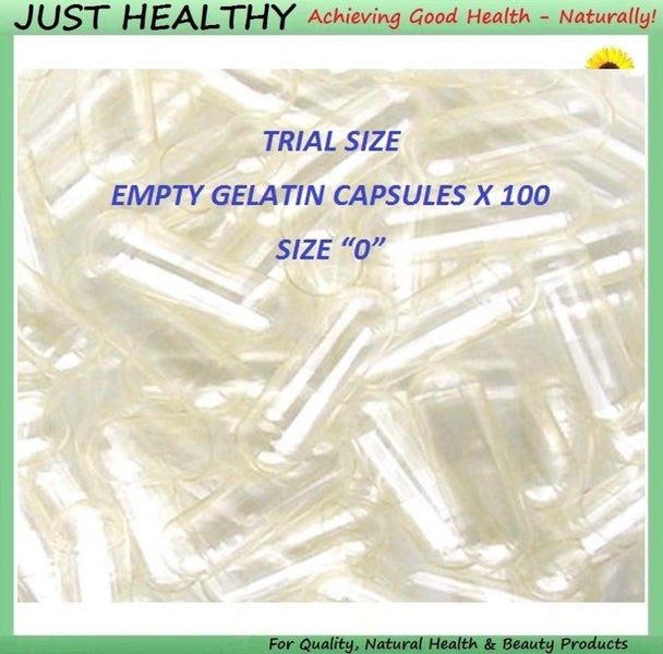 TRIAL SIZE SINGLE "0" GELATIN - 100 EMPTY CAPSULES - MANUFACTURER SEALED PACKS Carousel 1