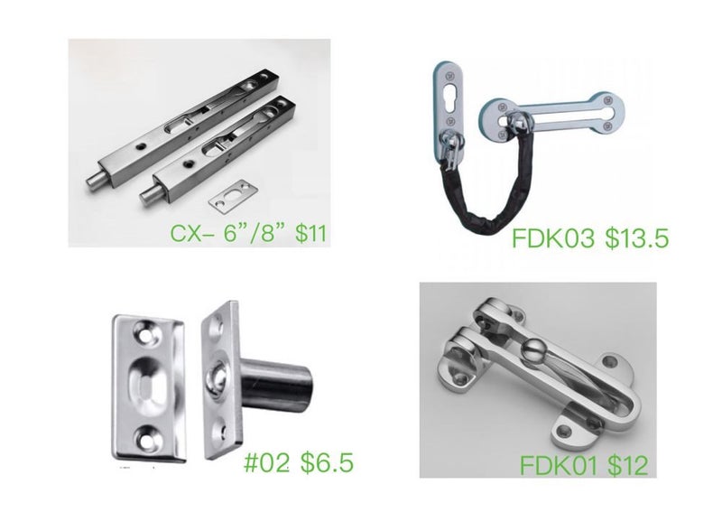 SALE Door Bolt In Stainless Steel 6"/8"Flush Mounted Carousel 1