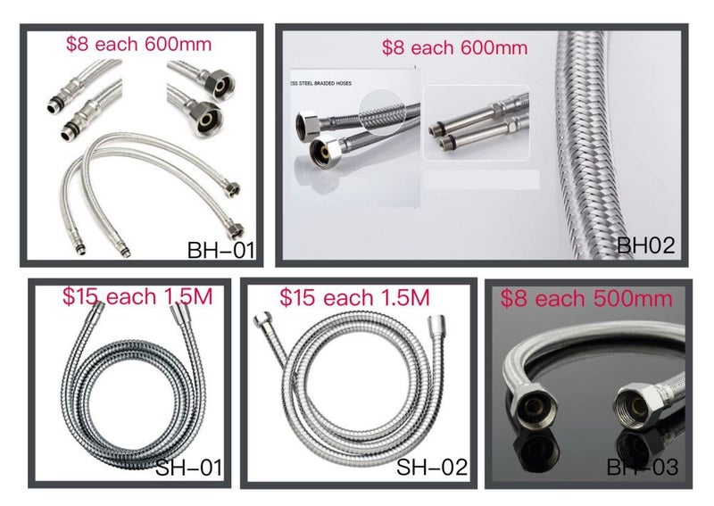 SALE! Stainless steel braided high-pressure water hose 600mm - Lennox Carousel 1