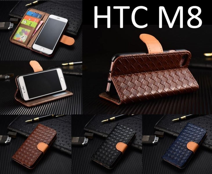 HTC M8 Leather Wallet Case Cover Carousel 1