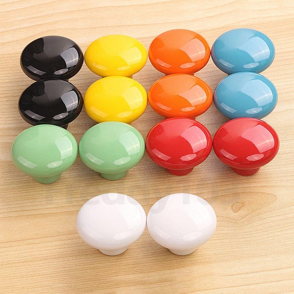 Candy Colorful Ceramic Round Cabinet Wardrobe Drawer Cupboard Knob Pull 33mm Carousel 2